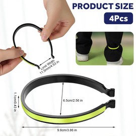 flintronic 4 PCS Lightweight Bicycle Clips, Powerful Reflective Cycling Trouser Clips, Bicycle Trouser Clips, Safety Ankle Bands Reflector, Cycling Accessories for Men Women Ankles,Green