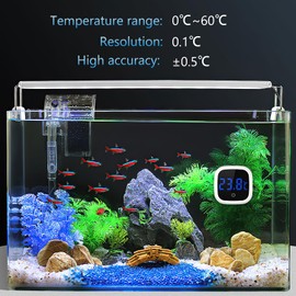 Brifit Aquarium Thermometer Mini, [Pack of 2] Digital Aquarium Thermometer for Freshwater Seawater, LED Display, Touch Screen, Precision Aquarium Thermometer Digital for Freshwater Marine Aquarium
