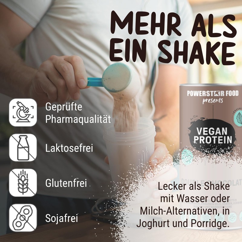 Powerstar Vegan Protein 500 g, Vegan Protein Powder without Soy,