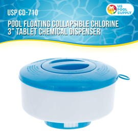 U.S. Pool Supply U.S. Pool Supply Pool Floating Collapsible Chlorine 3" Tablet Chemical Dispenser, 7" Diameter Floater- Adjustable Balanced Chemical Delivery