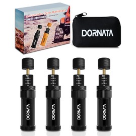 DORNATA Adjustable Tire Deflator Auto-Stop (10-40 PSI) Offroad Accessories Valve Stem kit 4x4 Tyre Air Down Tool for Truck, Pickup, Motorcycle,Jeep etc.(Black)