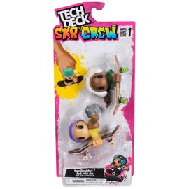 Tech Deck Sk8 Crew, 2-Pack Exclusive Fingerboards with Assistive Figures, Collectible and Customisable Mini Skateboards, Kids’ Toys for Ages 5 and up (Styles May Vary)