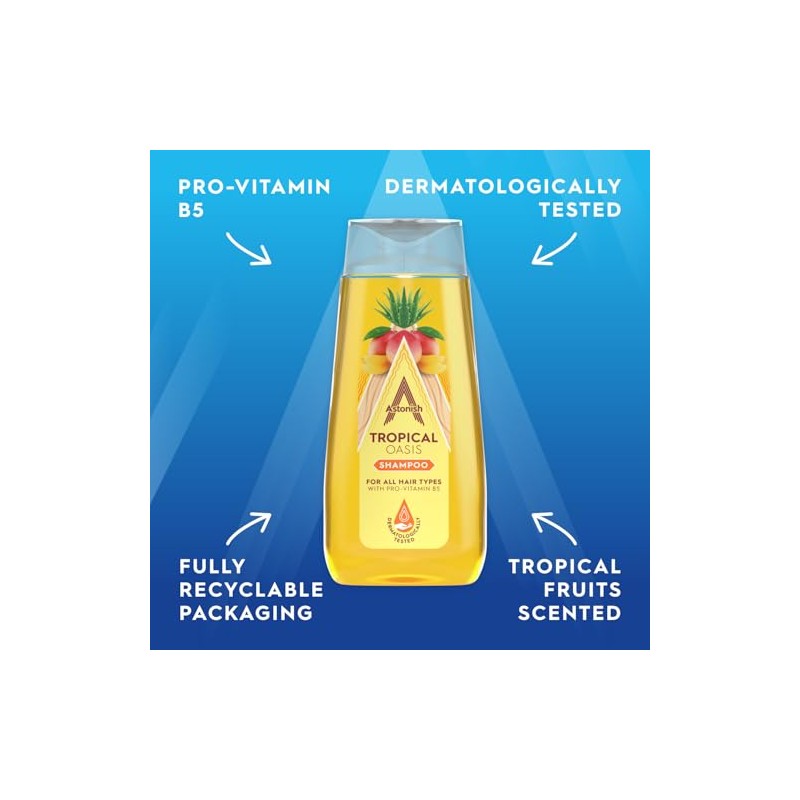 Astonish Tropical Shampoo with Pro-Vitamin B5, 400ml