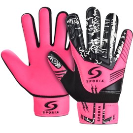 SPORIA Youth Goalie Gloves (Pink, 5)