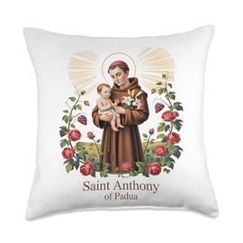 Saint Anthony of Padua Throw Pillow