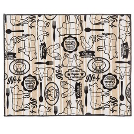 Farmhouse Dish Drying Mat for Kitchen Counter, Farm Animal Print, 15x20 inches, Countertop Protector