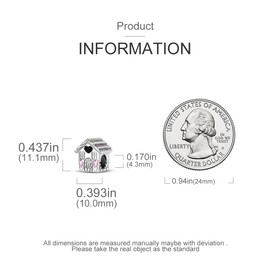 Parmuz 925 Sterling Silver Charm for Bracelet Necklace for Women Dangle Love Heart Clover Couple Travel Charm Beads Pendants DIY Jewelry