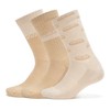 HUGO, 3-Pack Split Logo Quarter Length Ribbed Socks, Brownstone Beige/Light
