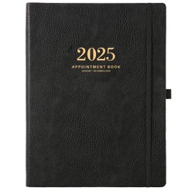 2025 Weekly Appointment Book & Planner - Daily Hourly Planner 2025 with 15-Minute Interval, January 2025 - December 2025, 8.5" x 11", Achieve Your Goals & Improve Productivity - Black
