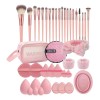 43 Pcs Brochas Maquillaje Profesional Esponjas Neceseres