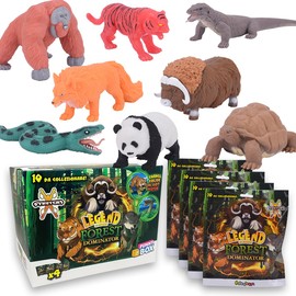 #sbabam Funny Box Legend of Animals Forest Dominator, Spielzeugtiere für Kinder, 4 Stück, Kinderspiele vom Kiosk, weiche ausziehbare Puppen Panda, Tiger und andere mit Spezialeffekten