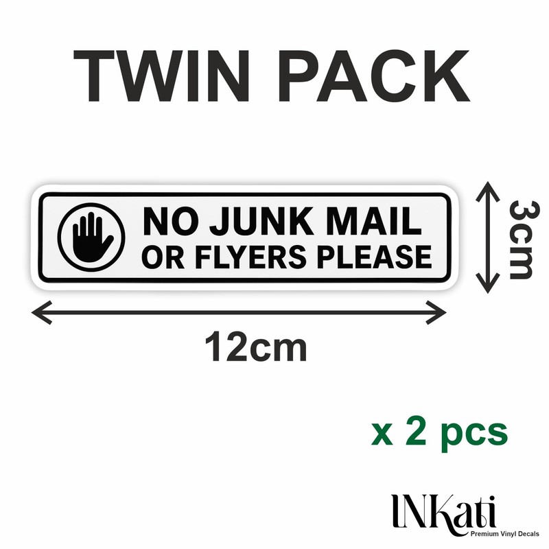 No Junk Mail Sticker for Letterbox Door or Window/Effective Deterrent