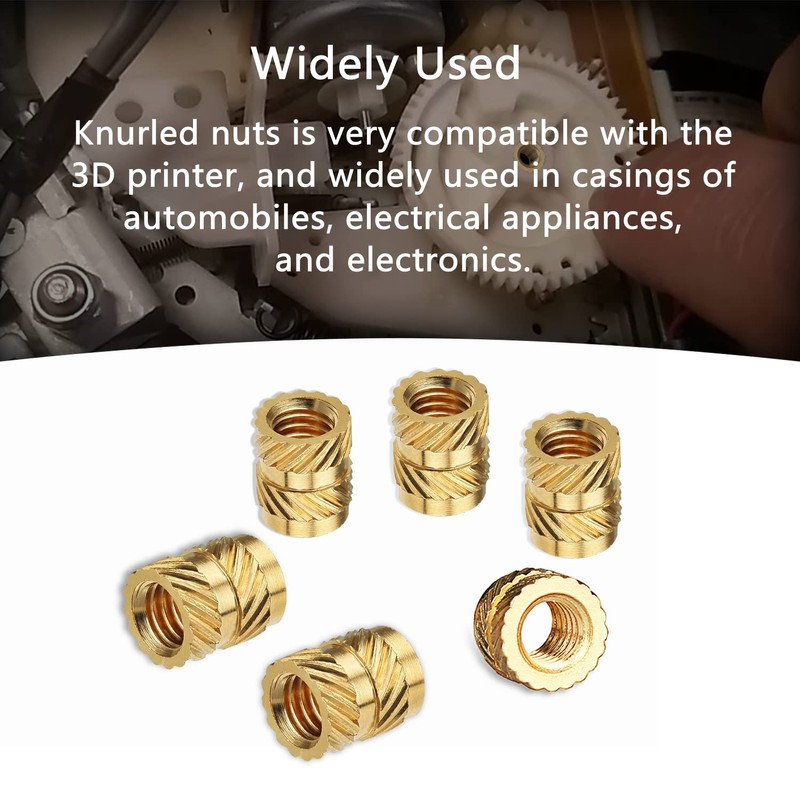 Vlookee 100PCS M3 Brass Knurled Threaded Insert Nut