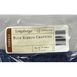 LONGABERGER Blue Ribbon Crafting Basket Liner - Blue Ribbon Plaid--NEW