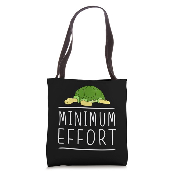 Minimum Effort Funny Turtle Minimalist Lazy Joke Tote Bag