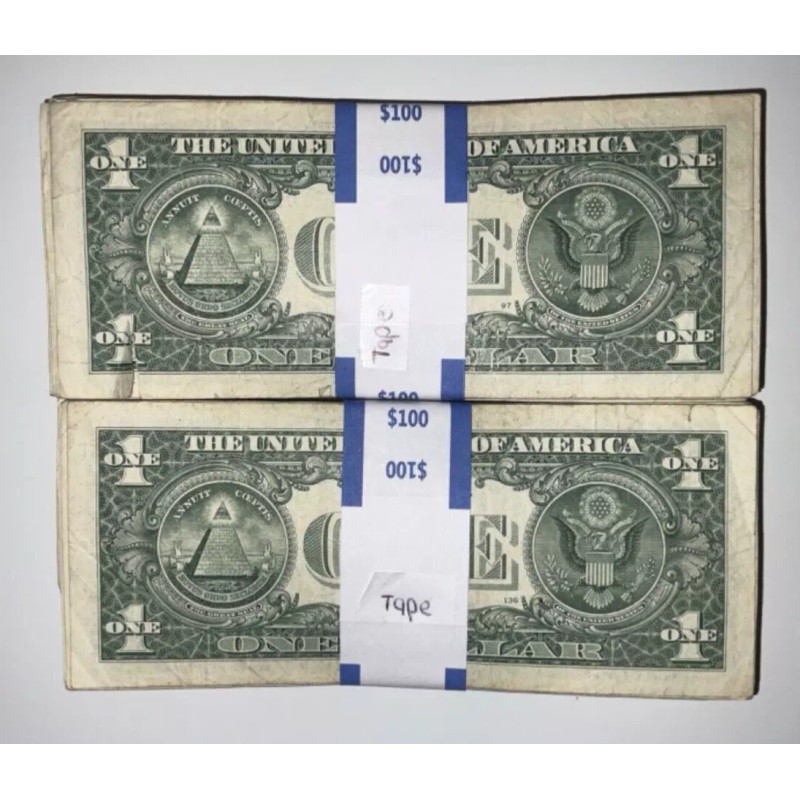 Pack of 50 $5000 Dollar Currency Straps Bill Wrappers Money