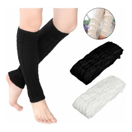 4 pares de calentadores de piernas para mujer, calentadores de piernas largas de invierno, calentadores de piernas de punto, calcetines largos clidos 