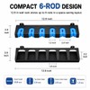 Fishing Rod Holder Wall Mount Rack Organizer, Holds 6 Rods