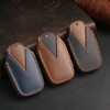 OLLEN Genuine Leather Key Fob Cover, Fit for Toyota 2018-2025,