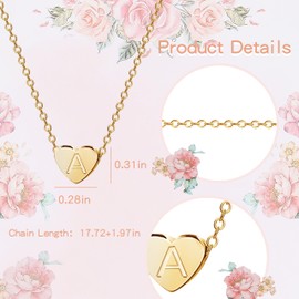 Stocking Stuffers Gifts for Women Flower Girl Initial Necklace Flower Girl Gifts from Bride Dainty Gold Letter Necklace Heart Alphabet Pendant Necklace Flower Girl Proposal Dresses Accessories Wedding Jewelry Gifts