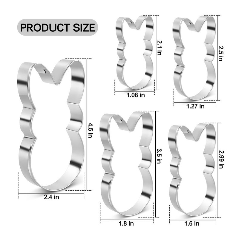Easter Bunny Cookie Cutter Set, 5 Pieces Easter Bunny Rabbite