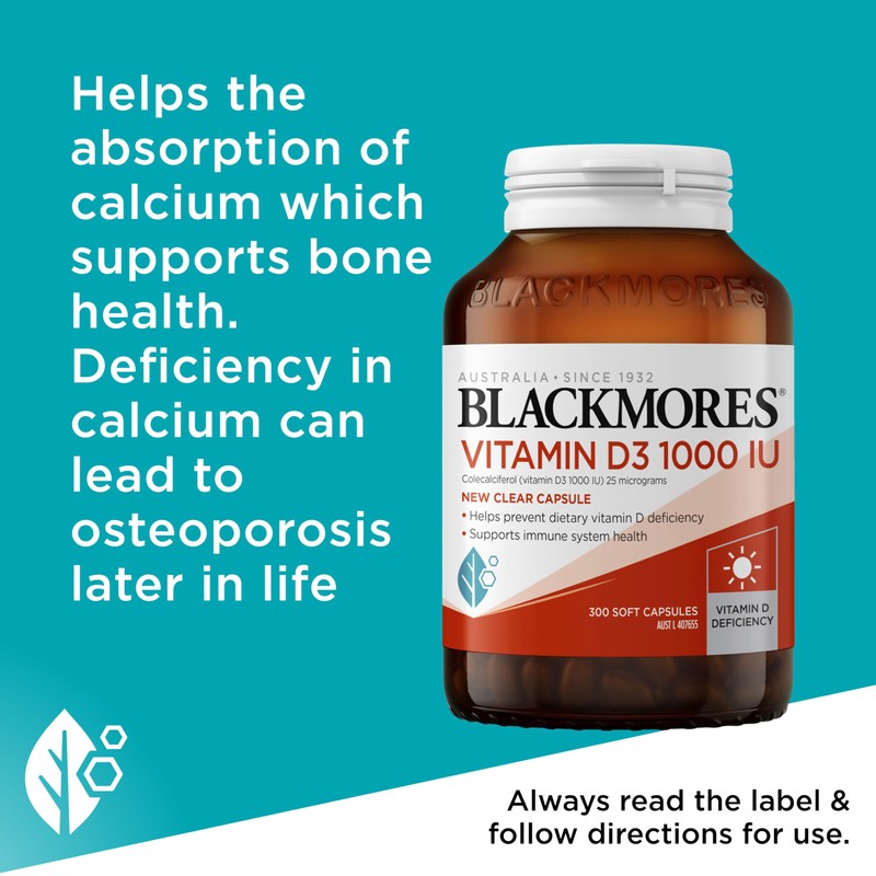 Blackmores Vitamin D3 1000 IU |Supports Bone & Muscle health|