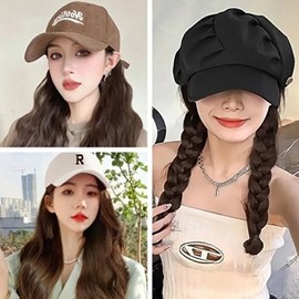Hat integrated wig long hair 3 types IT-23027 (KYR-WDD65AD) Baseball cap cold brown FREE / 모자 일체형가발 긴머리 3종 IT-23027 (KYR-WDD65AD) 야구모자콜드브라운FREE