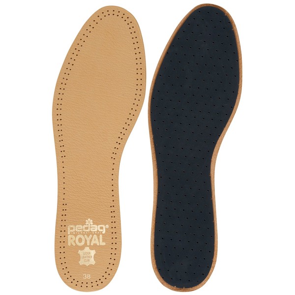 Pedag 102 Royal Vegetable Tanned Sheepskin Insole with Natural Active Carbon Filter, Slightly Padded with Latex Foam, Tan Leather, Men's 15