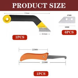 YQBFTC Fugenentferner Werkzeug mit 6 Stück Ersatzklingen,Schaber Fugenreiniger,Abgewinkelt Fugenkratzer Werkzeug Fliesen Kit,Fliesenfugen Entfernen,Fugenentferner für Küche Badezimmer Fliesen