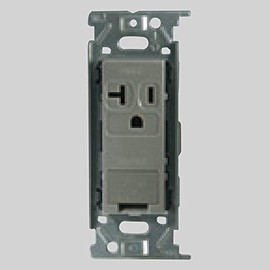 Jimbo Electric New Mild Bee Series 15A / 20A common grounding outlet with embedded ground terminals High Capacity 2PE 15A 20A 125V Solid Gray JEC-BN-ITGE SG ※Made-to-order Product