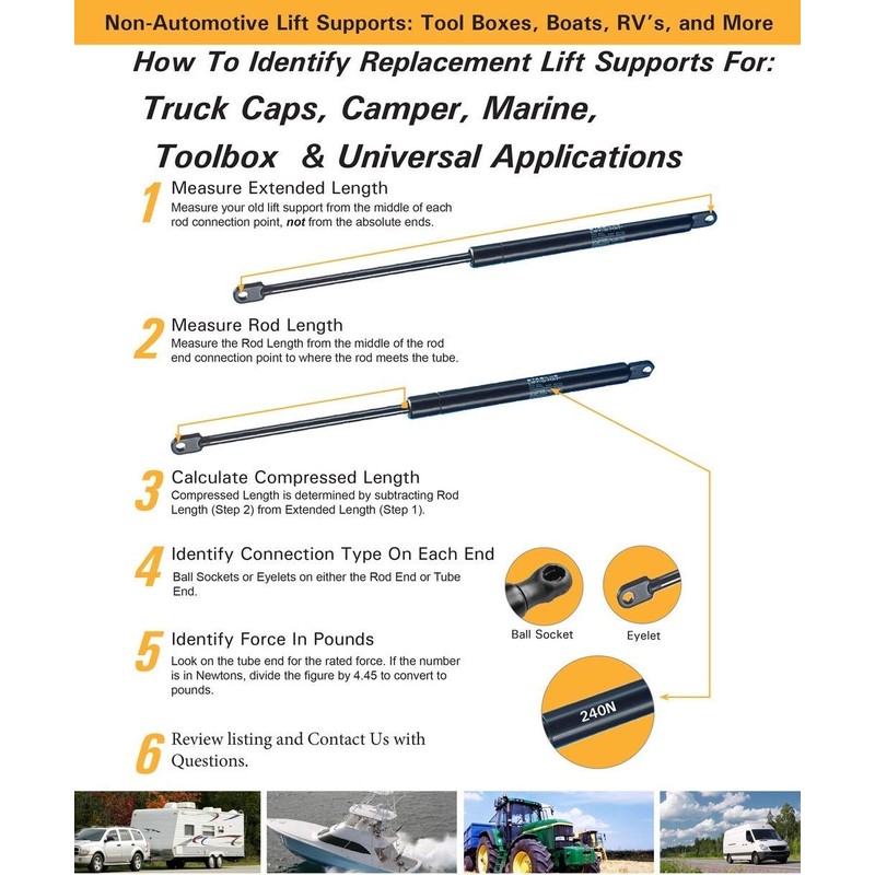 2Pcs Rear Back liftgate tailgate Hatch trunk Struts Lift Supports