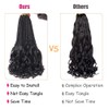 18 Inch 8 Packs French Curl Crochet Braids Black Bohemian