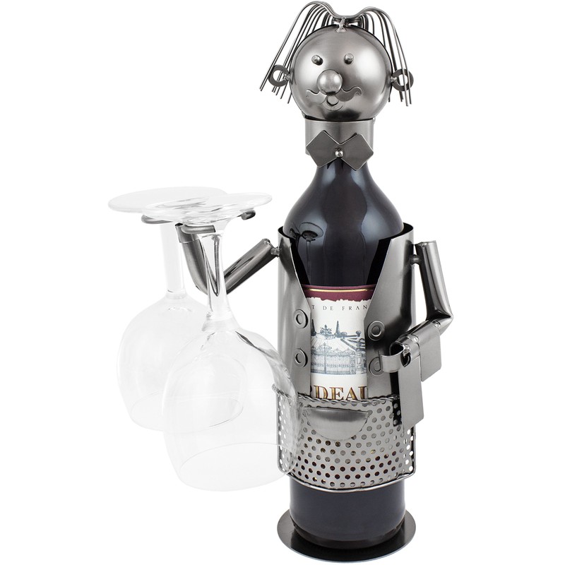 BRUBAKER Wine Bottle Holder Waiter - Metal Sculpture - Wine