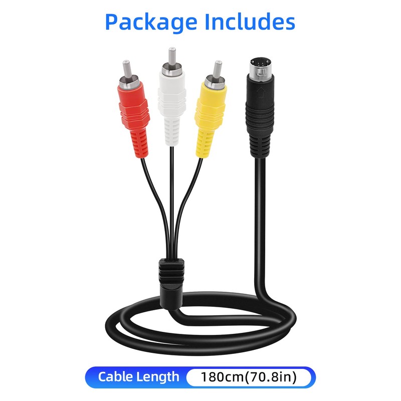 Mcbazel AV Cable for Genesis 2 3, 1.8M/6FT RCA Composite