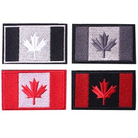 4 Pieces Canada Flag Patches, Tactical Tags Morale National Emblem Patch for Travel Backpack Hats Jackets Team Uniform