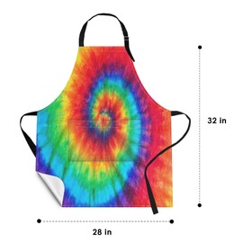 Britimes Apron Home Kitchen Cooking Baking Gardening for Women Men with Pockets Tie dye 32x28 inch