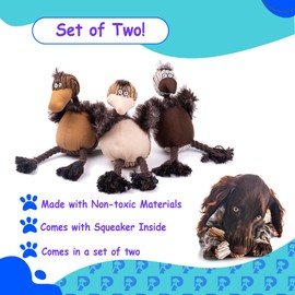 2 Pack Squeaky Plush Dog Toys for Small, Medium, and Large Dogs - Durable Chew Toys for Aggressive Chewers and Playful Pets - Soft and Interactive Animal-Shaped Toys for Indoor and Outdoor Play