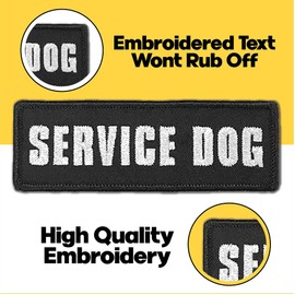Laughing Lizards Service Dog in Training Vest Patches (2-Pack) Highly Reflective Service Dog Harness Embroidered Patches in 3 Sizes (Service Dog in Training, Medium (4.5" x 1.5"))