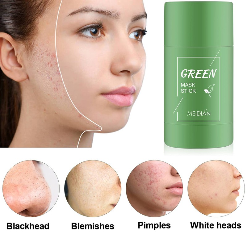 Green Tea Purifying Clay Stick Mask, Face Moisturises Oil Control,