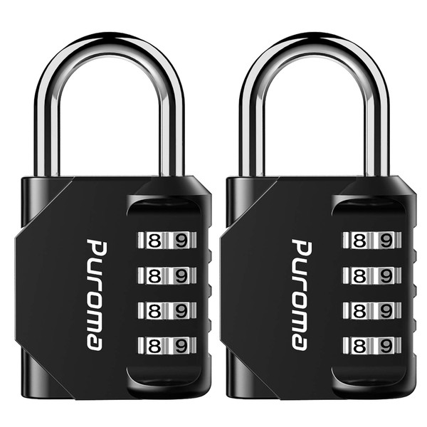 Puroma 2 Pack Combination Lock 4 Digit Outdoor Waterproof Padlock