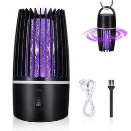 Wrischan 4000mAh Insektenvernichter Elektrisch, 2 in 1 Mückenfalle mit UV-Lampe, Mückenlampe,Insektenfänger mit USB Wiederaufladbarer, Mosquito Killer für Schlafzimmer Camping Garten Innen und Aussen