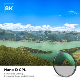 55mm Circular Polarizers Filter, K&F Concept Waterproof Circular Polarizing Filter with 24 Multi-Layer Coatings CPL Filter for 55mm Camera Lens (D-Series)