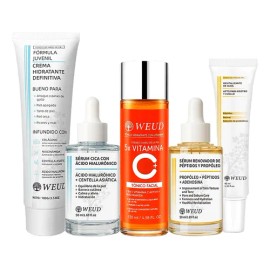 Kit Facial Weud Antiedad Hidratante Y Aclarante 5 Piezas                                                                                              