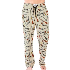 Lazy One Pajama Pants for Men, Men's Separate Bottoms, Lounge Pants, Cowboy, Pistol, Revolver (Old West Guns, X-Large)