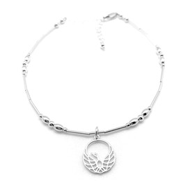 Anklet Phoenix Sterling Silver Beach Gift Rising Above (Large 9 1/2" to 11")