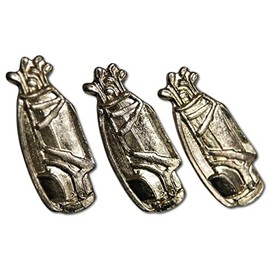 Novel Merk Golf Club Bag Lapel Pin, Hat Pin & Tie Tack Set with Clutch Back (3-Piece)