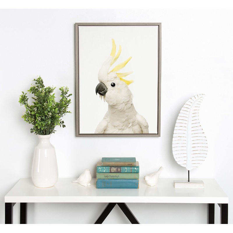 Kate and Laurel Sylvie White and Yellow Cockatoo Animal Print