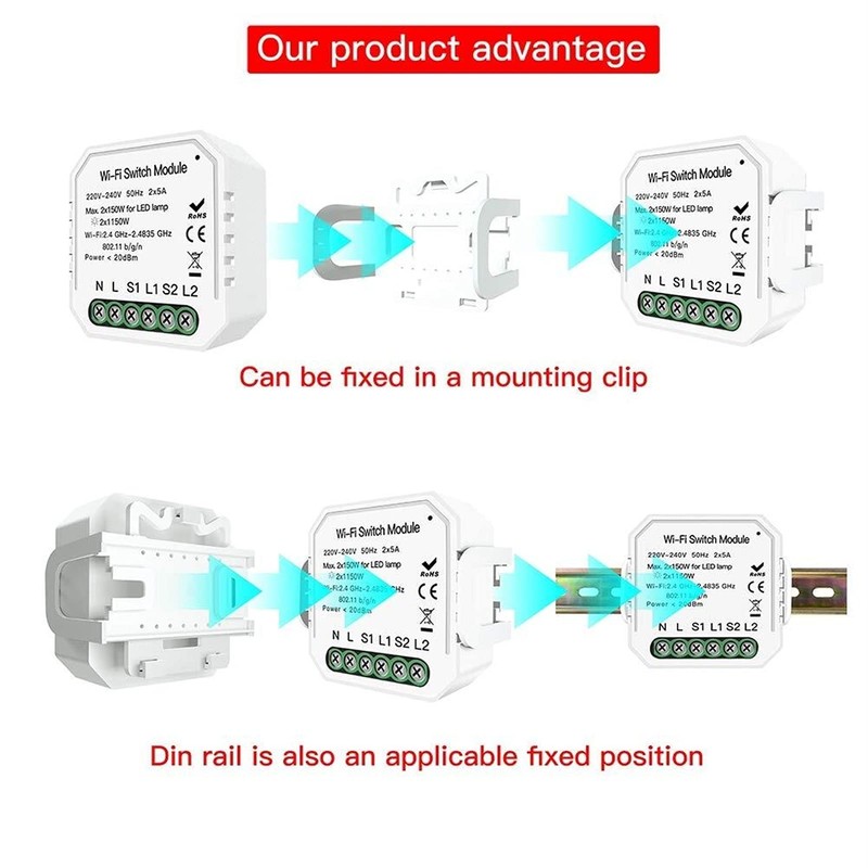 WiFi Smart Light Switch DIY Breaker Module Smart Life/Tuya App