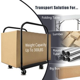 Soft Platform Cart, 2 Pole Soft Flatbed Folding Table Cart with 4Inch Swivel Caster 8PCS Folding Table Storage Capacity Soft Platform Truck with 2PCS Straps and 4PCS EVA Mat to Move Plywood,Box...