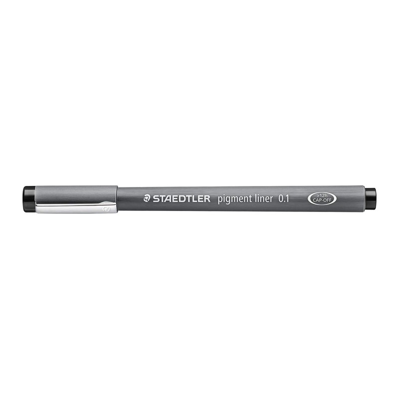 Staedtler 308 01-9 Pigment Liner Black 0.1mm 10 Rollerball Pens